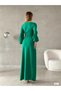 Women's U-Neck Waist Slit Imported Crepe Fabric Dress (Color) - 6