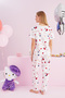 مجموعة ملابس نوم مرخصة من Hello Kitty مصنوعة من القطن بنسبة 100% باللون الأبيض ومتعددة الألوان - 4