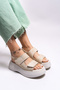 Olnesari Women's Sandals0012804 Beige Suede