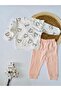Baby Girl Shoulders Ruffled, Heart Printed Bottom Top Double Set