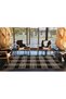 Black Themed Patch Line Patterned Creative Modern Decorative Carpet 3915 - 4