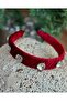 Imported luxury custom design Ruched Velvet with large crystal embellished , women's and children's crown, burgundy diamond red. - 2