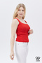 Women's New Season Full Flexible Comfort Model Square Collar Knitted Knitwear Ribbed Look Thick Strap Tank Top - 5