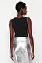 Siyah Crop Pencere/Cut Out Detaylı Örme Bluz TPRSS24BZ00029 - 7
