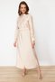 Beige Elastic Waist Belt Pocket Detail Woven Dress TCTSS22EB0034 - 2