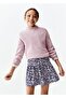 Lilac Leopard Patterned Draped Skirt