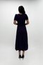 Imported Glitter Fabric Belt Detailed Midiboy Dress Eggplant Purple - 5