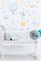 Baby Room Happy Blue Balloons and Sky Sticker for Wall Mirror Cabinet Door - 5