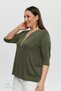 Plus Size New Season Capri Sleeve Blouse Zippered Comfort Model V-neck 4 Seasons Mother Daily Stylish Blouse - 8