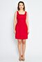 Women's Wide Strap Square Collar Mini Red Dress - 6