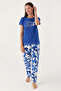 Cotton Short Sleeve Women's Pajamas Set V700 - 2