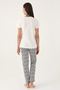 Cotton Short Sleeve Women's Pajamas Set Large Size Option V688 - 5