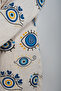 Peshtemal Bathrobe Cotton Evil Eye Bead Eye Yellow-Blue 1 Piece Unisex Beachwear Kimono Kaftan - 2