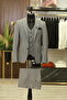 Men's Suit Swallow Collar Italian Style Slim Fit Jacket Vest Trousers-Grey