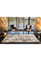 Pink Beige Themed Floral Flower Patterned Creative Modern Decorative Carpet 3901 - 4