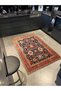 Geometric Patterned Decorative Carpet in Black and Orange Tones 4059 - 3