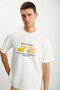 Ramadanp008 Men's 100% Cotton Printed Ecru T-Shirt - 4