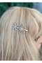 Imported luxury single gold gold metal with crystal stone daisy flower side buckle women's children's pensli
