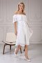 Women's Collar Ruffle Belt White Chiffon Dress 5000 - 8