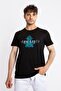 Printed O-collar T-shirt Anillo - Black (LAKE GREEN PRINTED)