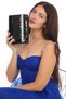 Black Colored Shiny Patent Leather Stone Evening Dress Bag with Magnetic Cover and Can Be Used in Hand and with Shoulder Strap - 5