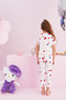 مجموعة ملابس نوم مرخصة من Hello Kitty مصنوعة من القطن بنسبة 100% باللون الأبيض ومتعددة الألوان - 5