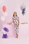 Hello Kitty Licensed 100% Cotton Gray Multicolor Crew Neck Pajama Set - 4