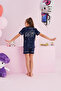 Hello Kitty Licensed 100% Cotton Navy Blue Multicolor Buttoned Piping Shorts Pajama Set - 5