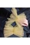 Edna pearl embellished shimmering Tulle cuff bracelet gold - 4
