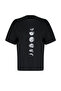 Black 100% Cotton Planet Printed Oversize/Wide Fit Knitted T-Shirt TWOSS24TS00103 - 7