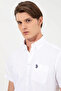 US POLO ASSNMEN'S WOVEN REGULAR FIT SHORT SLEEVE WHITE SHIRT - 3