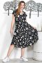 Black-White V-Neck Low Sleeve Printed Casual Woven Dress - 8