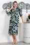 Camouflage Khaki Hooded Buttoned Long Sleeve Hidden Pocket Printed Casual Woven Dress - 2