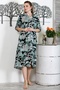 Camouflage Khaki Hooded Buttoned Long Sleeve Hidden Pocket Printed Casual Woven Dress - 3
