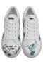 Women's Vegan Leather White Sneakers - As Free As a Bird Design - 2