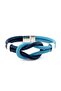 Blue Navy Blue Alaçatı Knot Genuine Leather Men's Bracelet M051C