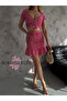 Women's Double Crop Set Crispy Pattern Guiped Bustier Skirt Set - 6