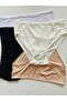 Women's 100% Cotton Ribbed Wide Waist Thin Elastic Bato Panties 4 Pack - 3