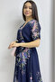 Short Sleeve Lined Plus Size Chiffon Dress Leopard, Navy, Black, Tie-Dye, Brown, Green Floral - 3