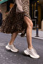 GENT WOMEN'S BEIGE SILVERY IMPORTED MATERIAL SNEAKER - 6