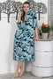 Camouflage Green Hooded Buttoned Long Sleeve Hidden Pocket Printed Casual Woven Dress