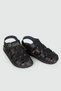 Apella Baron Men's Genuine Leather Massage Gel Sole Black Color Orthopedic Daily Sandals Slippers - 3