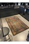 Ethnic Geometric Patterned Woven Base Carpet in Closed Tones 4091 - 3