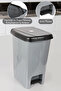 8 Liter Pedal Grey Bathroom Kitchen Trash Can Black Lid Slim Pedal Trash Can - 2
