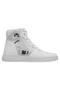 Women's Vegan Leather White High Sneakers - Black Cats Only Design - 4