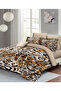 طقم غطاء لحاف مزدوج من الساتان القطني 100% بنقشة الفهد من King Size - 220x240 سم