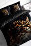 King Size 100% Cotton Satin Double Duvet Cover Set Leopard Face 220X240Cm - 2