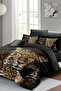 King Size 100% Cotton Satin Double Duvet Cover Set Leopard Eyes 220X240Cm