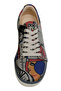 Women's Vegan Leather Gray Sneakers - Cubic Faces Design - 5