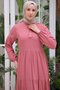 8232 Drawstring Collar Dress Dried Rose - 2